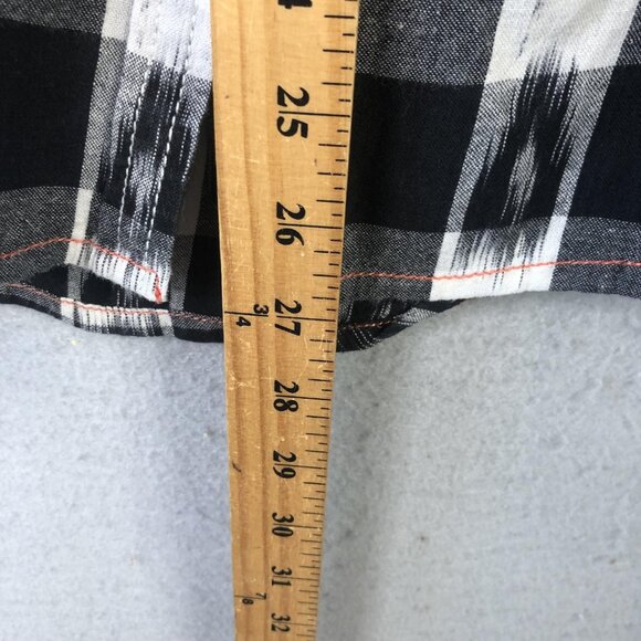 Ryan Michael Shirt Womens Small Black White Plaid Western Pearl Snap Embroidered - Picture 5 of 16